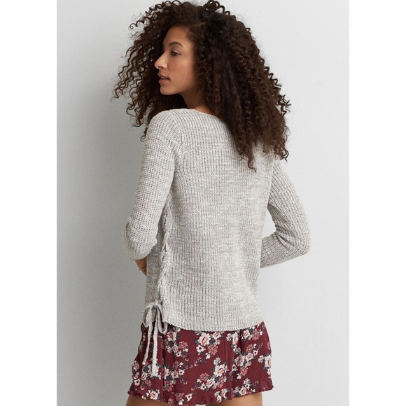 AE // Side Lace-Up Crew Sweater - Picture 2 of 6